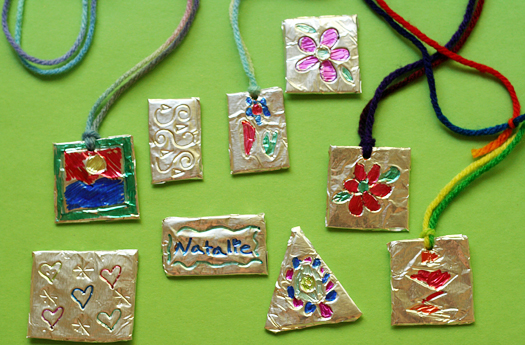 Foil Pendant Craft for Kids - Make and Takes